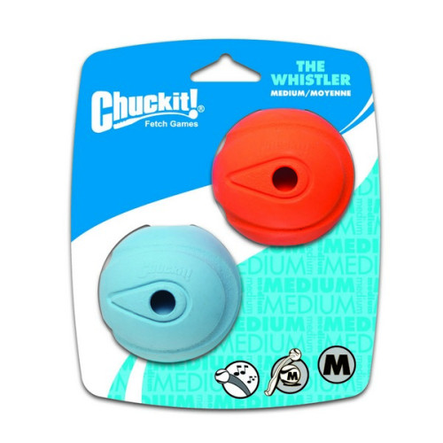 Chuck It The Whistler Ball 2 Pack Medium 6.5Cm